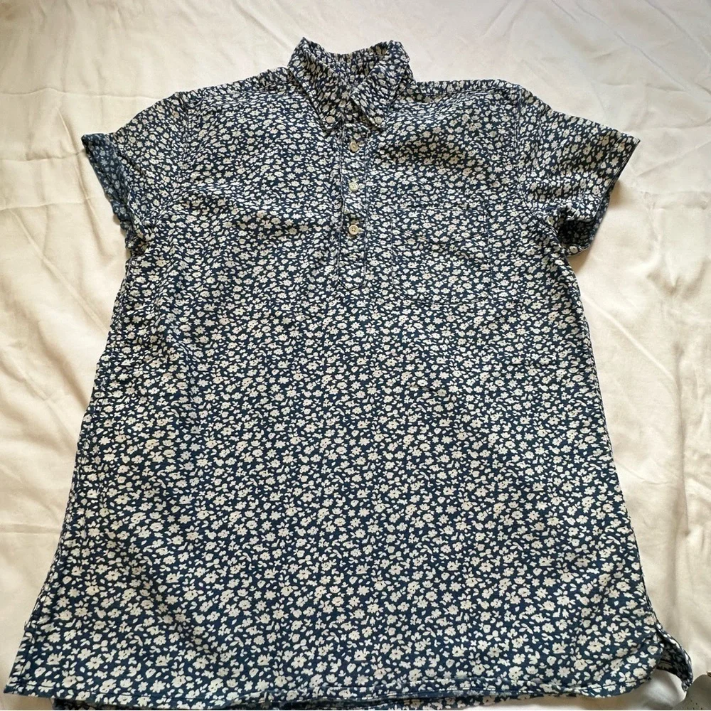 J. Crew Short Sleeve 1/4 Button Down